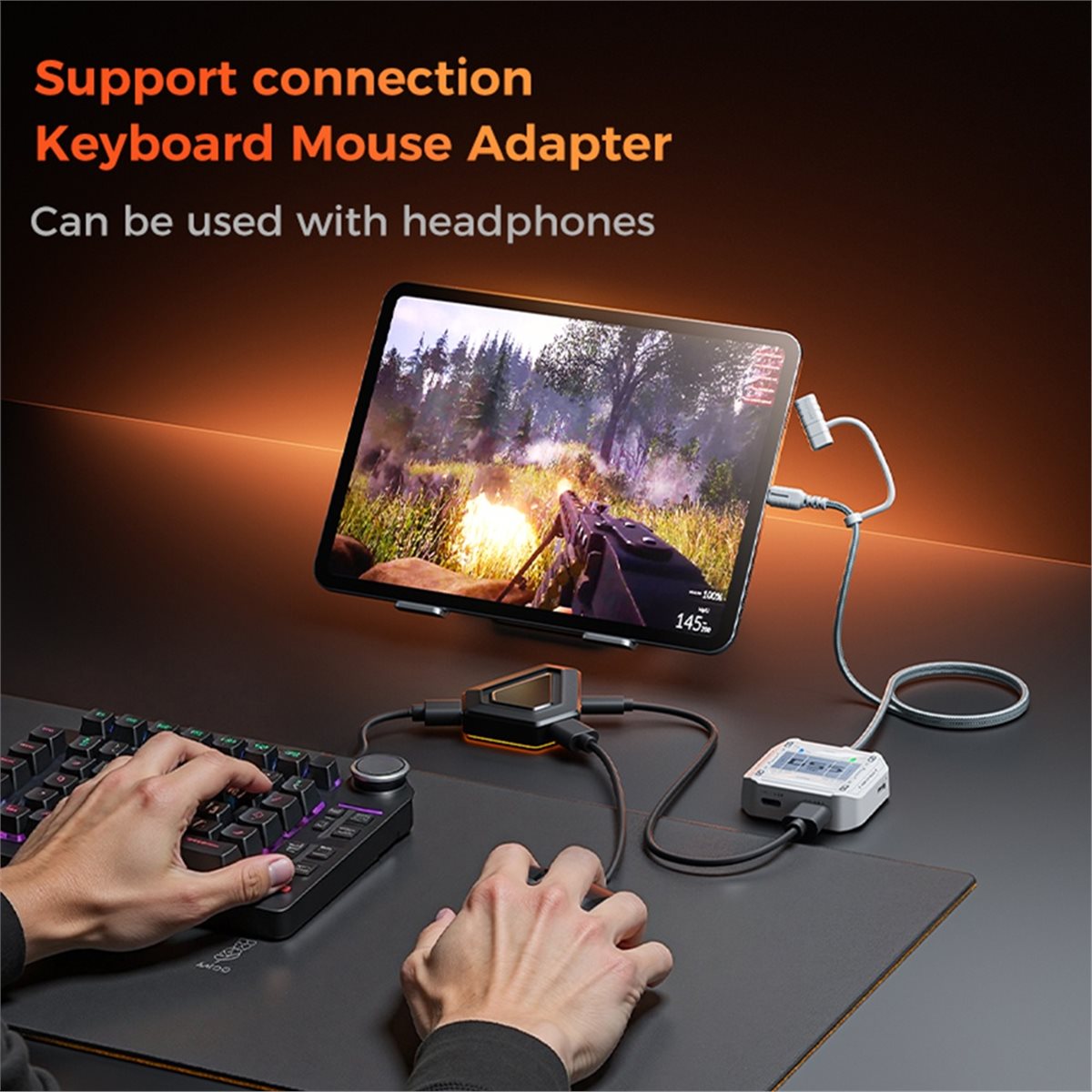 Esports Gaming - Aktualisierung. Esports-Gaming-Adapter, USB-C Audio-Ladeadapter, 3,5mm/Typ-C/USB, Hi-Res,