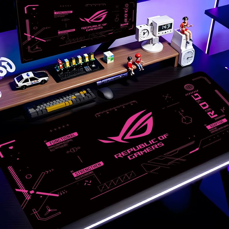 Esports Gaming Logos - VIKAMA Schwarz-Rosa ROG Tech Circuit XXL