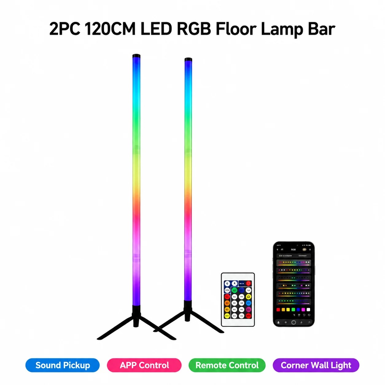2 Stück 120CM RGB Stehlampe, S – Esports Gaming Bewertung und Preis