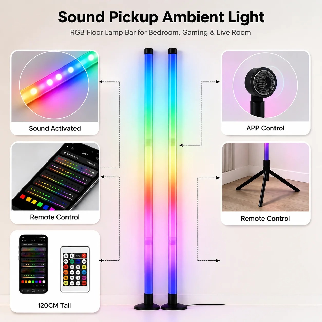 2 Stück 120CM RGB Stehlampe, S – Esports Gaming Bewertung und Preis